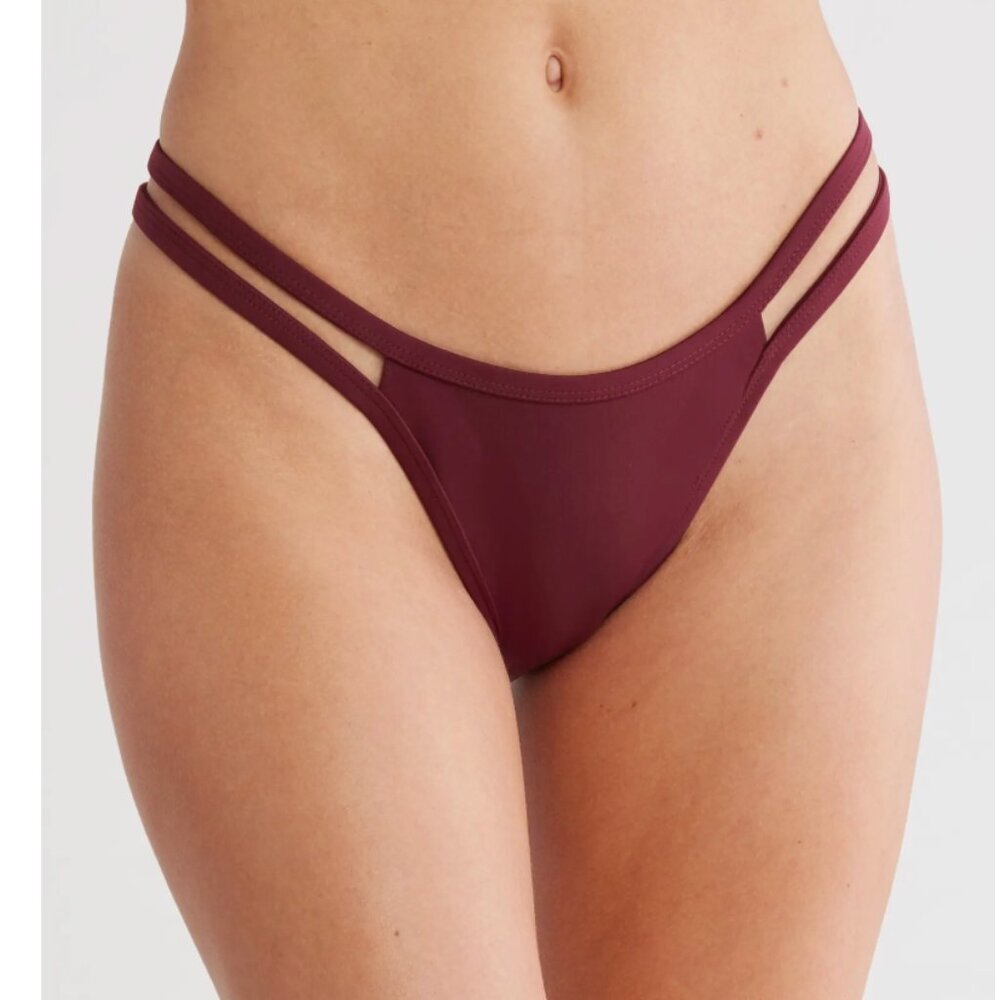 NWT Good American Boomerang Bikini Bottoms Size XL maroon
